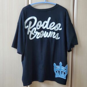 〈USED〉ロデオクラウンズワイドボウル RCWB デニムパッチTシャツ