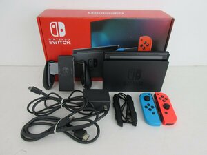 【ジャンク品】ニンテンドースイッチ　新型本体（ネオンレッド/ネオンレッド）旧型パッケージ★初期化済★動作未確認★現状品　【ゲ-607】