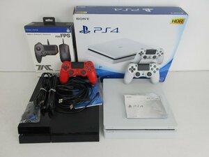 ジャンク品★PS4　本体（CUH-1000A/2100A）計2台　HORIグリップコントローラー&マウス　セット　★初期化済★動作未確認★現状品【ゲ-601】