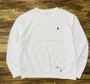  impact price![. road Basic model!][ Polo Ralph Lauren /po knee embroidery ] sweat crew neck sweatshirt [L/ white ]J46