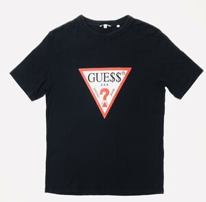 衝撃プライス！『王道定番ファン待望モデル！』【GUESS ゲス/ロゴプリント】半袖Tシャツ【M/ブラック】H41