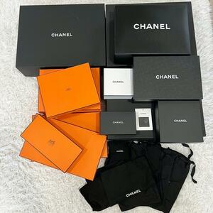 CHANEL HERMES 空箱　空き箱　まとめ売り　シャネル　エルメス　保存袋　予備ボタン　ショッパー　まとめ