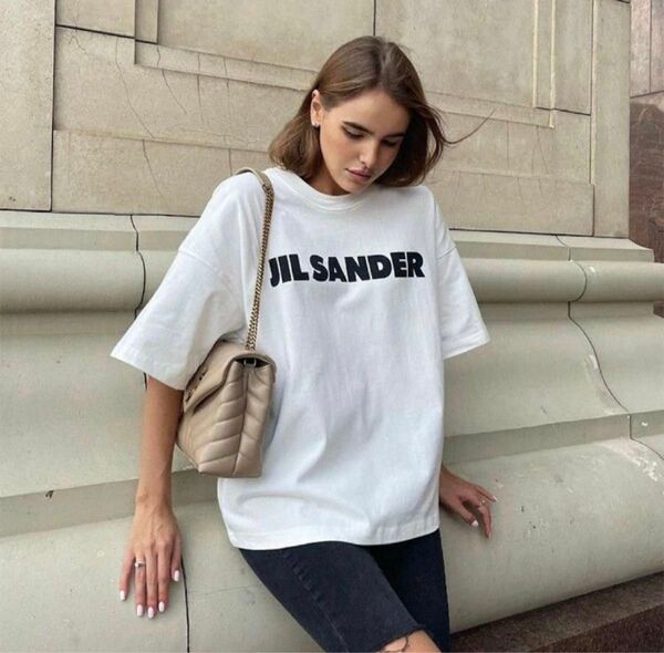 新品JIL SANDER ジルサンダー ロゴ T シャツユニセックスMサイズ ゆったり 半袖 