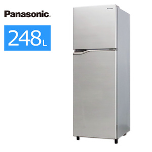 中古/屋内搬入付き パナソニック 冷蔵庫 2ドア 248L NR-B250T-SS 長期90日保証 右開き シャイニーシルバー/美