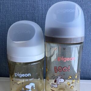 Pigeon 母乳実感 プラスチック哺乳瓶スヌーピー柄