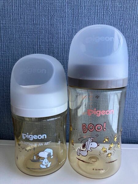 Pigeon 母乳実感 プラスチック哺乳瓶スヌーピー柄