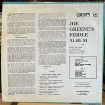 【US盤Org.黒銀レーベル】 Joe Greene Joe Greene's Fiddle Album (1969) County Records 722 Bluegrass_画像2