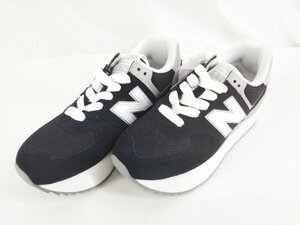 NEW BALANCE/ニューバランス レディース スニーカー 574+ SNEAKER 24.5cm 靴 厚底スニーカー ブラック WL574ZSA