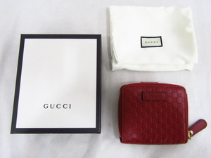 GUCCI 449395 グッチ マイクログッチシマ ミニ折財布 コンパクトウォレット BOX付き 中古品 ★140222