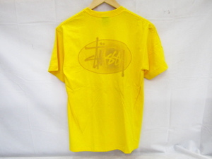 STUSSY ステューシー バックデザインTシャツ トップス OldStussy 90's USA製 ロゴデザイン イエロー ストリート Mサイズ 中古品 ★100432