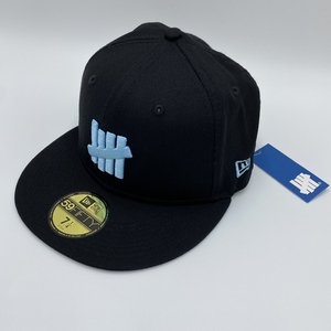 ko0515/32/74 未使用タグ付 UNDEFEATED x NEW ERA 59FIFTY NE ICON FITTED CAP キャップ 帽子 綿 ブラック NO. 221077500008 7 1/4(57.7cm)