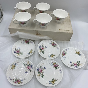 ko0519/14/57 1 jpy ~ rare Royal Doulton Royal Doulton ARCADIAa LUKA tia cup saucer 5 customer set Western-style tableware * outer box is another commodity. thing 