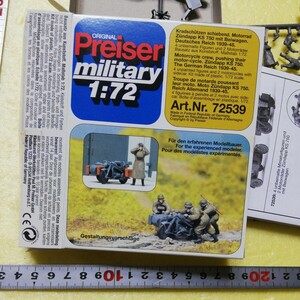 ☆地　1/72 Presiser プライザー　ドイツ軍　サイドカー２台　将兵４名　未組立 　