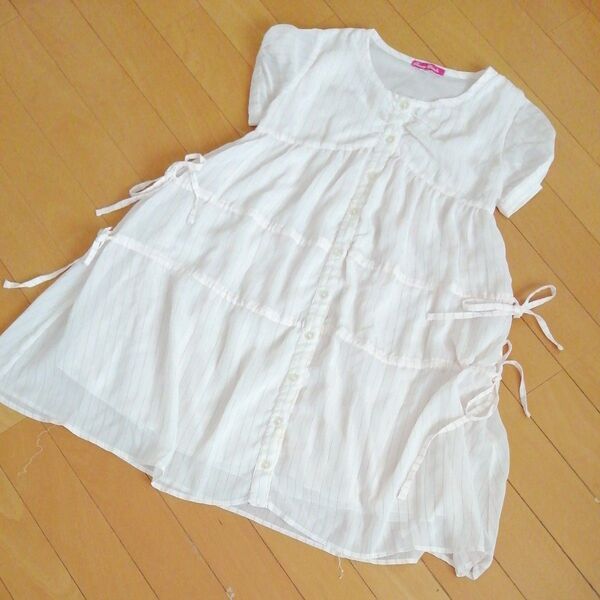 半袖チュニック★130cm ワンピース カットソー ピンク 女の子