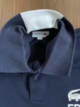 LACOSTE ネイビー×ホワイト 切り替え ポロシャツ ラコステ FRA LC プリント POLO SHIRTS NAVY WHITE 半袖ポロシャツ GOLF ゴルフ_画像7