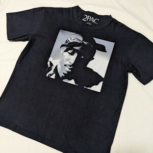 ☆PE45 2PAC ツーパック トゥーパック メンズ S 半袖 Tシャツ カットソー 黒 ラップ ラッパー クルーネック