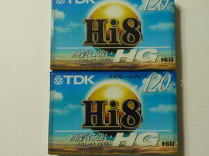 TDK　Hi8　HG120　ハイグレードタイプ２枚セット　未開封品