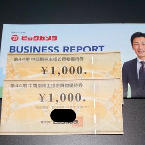 ビックカメラ株主優待お買物券2000円