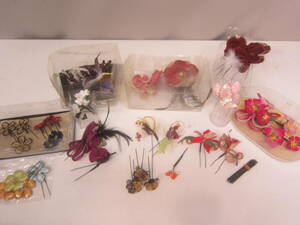 *31) summarize ornamental hairpin * knob skill flower ornamental hairpin hair ornament Japanese clothes various... * scratch etc. not yet inspection goods junk #80