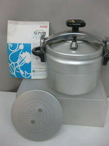 *33) both hand pressure cooker *.. aluminium 6.0L IH non-correspondence box none, instructions equipped * use impression present condition goods #80