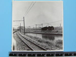 (J53)212 写真 古写真 電車 鉄道 鉄道写真 蒸気機関車 昭和31年7月28日 鶴見川鉄橋付近