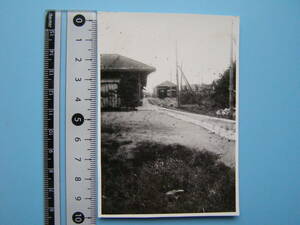 (J53)226 写真 古写真 電車 鉄道 鉄道写真 岩手 花巻 花巻電鉄 昭和19年10月8日 花巻駅 はがれた跡が薄くなっています