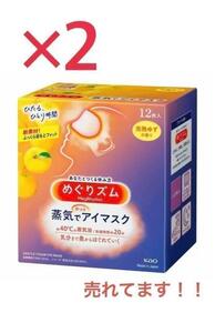 めぐりズム 蒸気でホットアイマスク 完熟ゆずの香り 2箱(合計24枚)