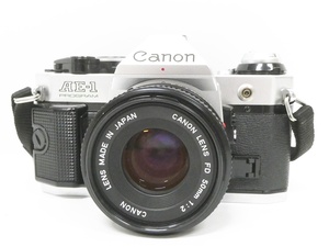 02 69-595861-21 [Y] Canon キャノン AE-1 カメラ レンズ FD 50mm 1:2 フィルム カメラ 一眼レフ マニュアルフォーカス 旭69