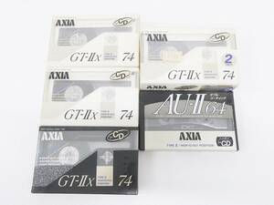 01 07-595138-10 [Y] 未開封 AXIA アクシア GT-IIX 74 / AU-II 64 カセットテープ まとめセット 5点 札07