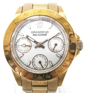 02 67-594883-08 [Y] GRANDEUR Grandeur maximal OSC033 chronograph day date quarts wristwatch asahi 67