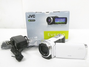 02 68-595308-13 [Y] JVC ケンウッド Everio エブリオ GZ-HM33-W 2013年製 デジタル ビデオカメラ 付属品 箱付き 旭68
