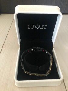 【美品/未使用】LUVASEチタン磁気ブレスレット　ブラック×ゴールド （ゲルマニウム内蔵）