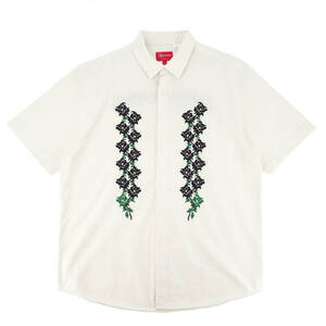 Supreme - Needlepoint S/S Shirt　白L　シュプリーム - ニードルポイント ショートスリーブ シャツ　2023SS