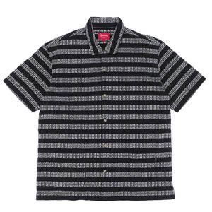 Supreme - Key Stripe S/S Shirt　黒L　シュプリーム - キー ストライプ ショートスリーブ シャツ　2019SS