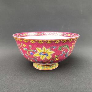 中国古美術 大清乾隆年製款 琺瑯彩 粉彩 茶碗