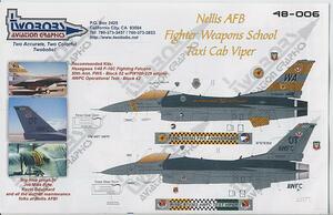 ●蔵出し！ トゥーボブズデカール (TWO BOBS) TB48006 1/48 F-16C ウェポンスクール５０周年記念塗装　ネリスAFB