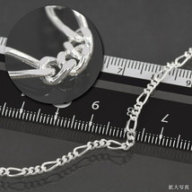 ブレスレット チェーン シルバー925 フィガロチェーン 幅2.4mm 長さ17cm｜鎖 銀 Silver アクセサリー レディース メンズ_画像2