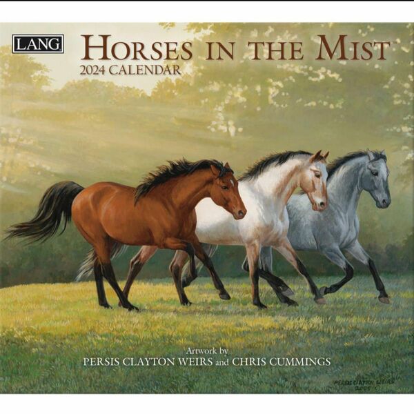 LANG Horses In The Mist 2024 壁掛けカレンダー　カレンダー
