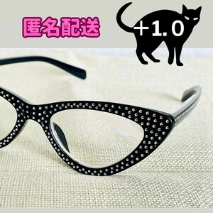  leading glass cat I biju- black farsighted glasses 1.0 stylish 