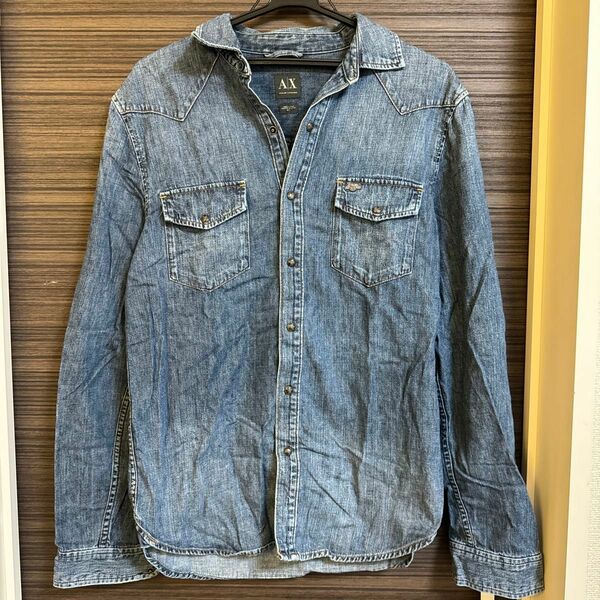 ARMANI EXCHANGE【A/X】デニム長袖シャツサイズ　Mサイズ