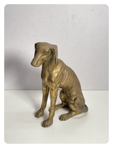 ● コレクター必見 真鍮製 犬 イヌ オブジェ インテリア 雑貨 ディスプレイ 高さ約28cm 置物 コレクション 金属 ma959_画像1