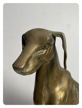 ● コレクター必見 真鍮製 犬 イヌ オブジェ インテリア 雑貨 ディスプレイ 高さ約28cm 置物 コレクション 金属 ma959_画像2