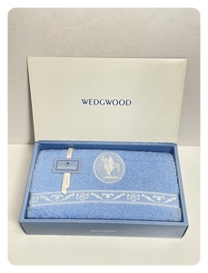 * дешевый лот не использовался Wedgwood Wedge дерево банное полотенце полотенце голубой ванна умывание шт. оригинальная коробка [ перевод есть товар ] Ja95