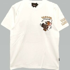 中古美品(M)[VANSON チーズ×JERRY＆TUFFY 刺繍 天竺 半袖 Tシャツ]TJV-2328送料185円 トム＆ジェリー バイカー アメカジ519の画像10