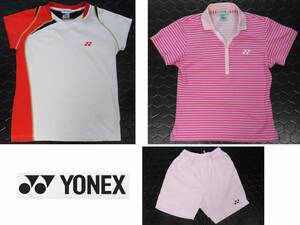 3 point set YONEX lady's M game shirt &UNI S shorts Japan badminton association investigation eligibility goods Yonex no sleeve 