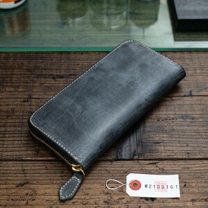 [ the truth thing photographing ] new goods b ride ru leather original leather men's long wallet round fastener unused free shipping 1 jpy black black inside red rice field middle leather .