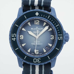 # 1 jpy ~ regular beautiful goods three .60,500 jpy # Blancpain × Swatch BLANCPAIN × swatch Atlantic # blue large West fiftifazoms