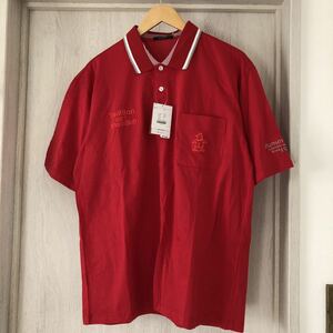 (k) 新品未使用 タグ付き Munsing Wear マンシングウェア ゴルフ 半袖 ポロシャツ メンズ L 赤 レッド デサント 