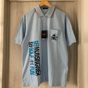 (k) new goods unused tag attaching Munsing Wear Munsingwear wear Golf polo-shirt short sleeves men's size L light blue UV care 