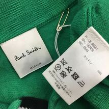 (k) Paul Smith ポールスミス コットンニット 半袖 ポロシャツ サイズM グリーン 緑 _画像8